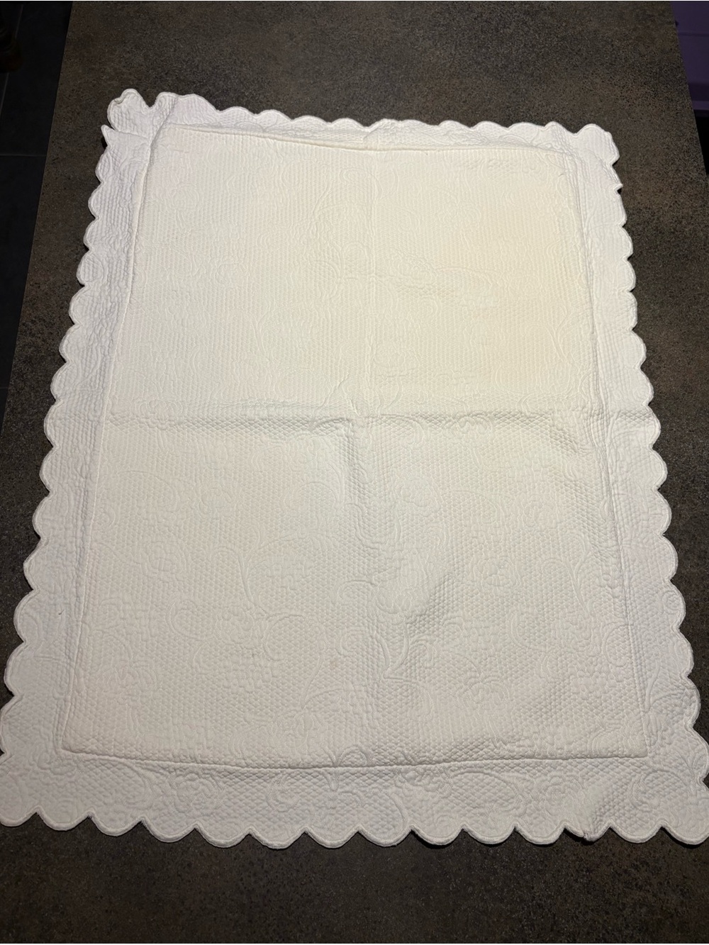 2 Creamy Ivory Matelasse standard pillow shams, cotton, from Portugal